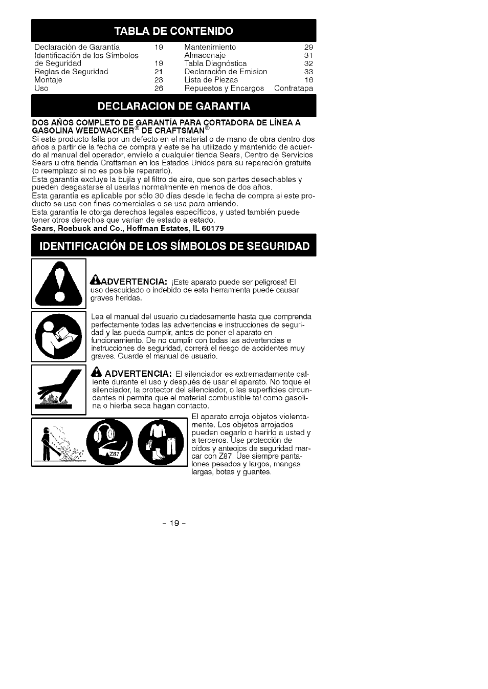 Craftsman 358.794964 User Manual | Page 19 / 36