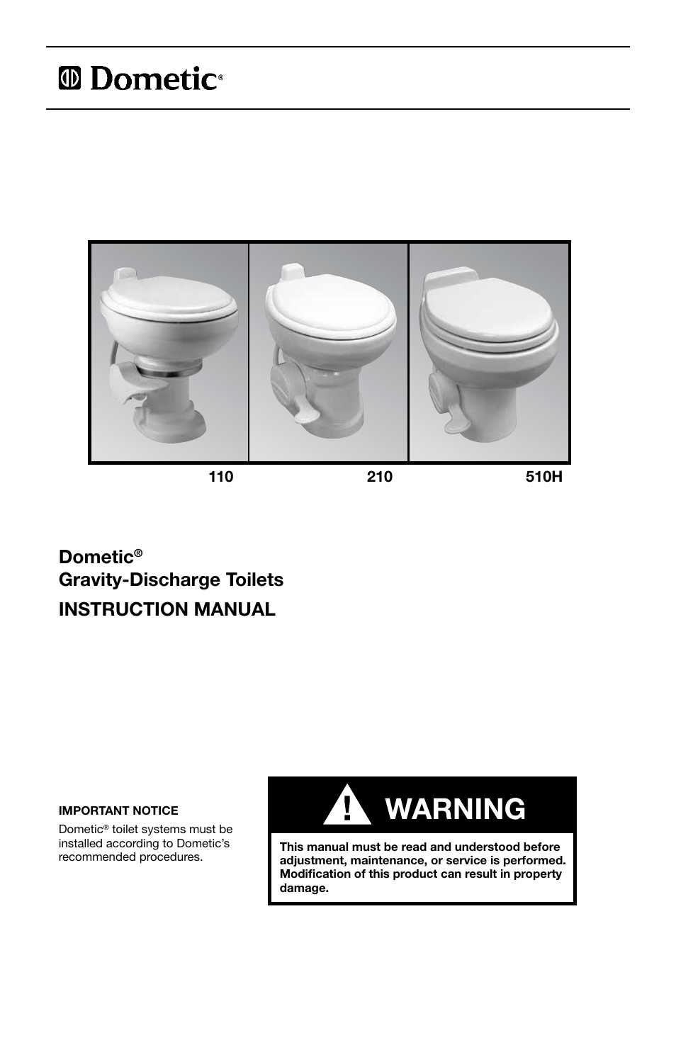 SeaLand 510H Gravity Discharge Toilet User Manual | 8 pages