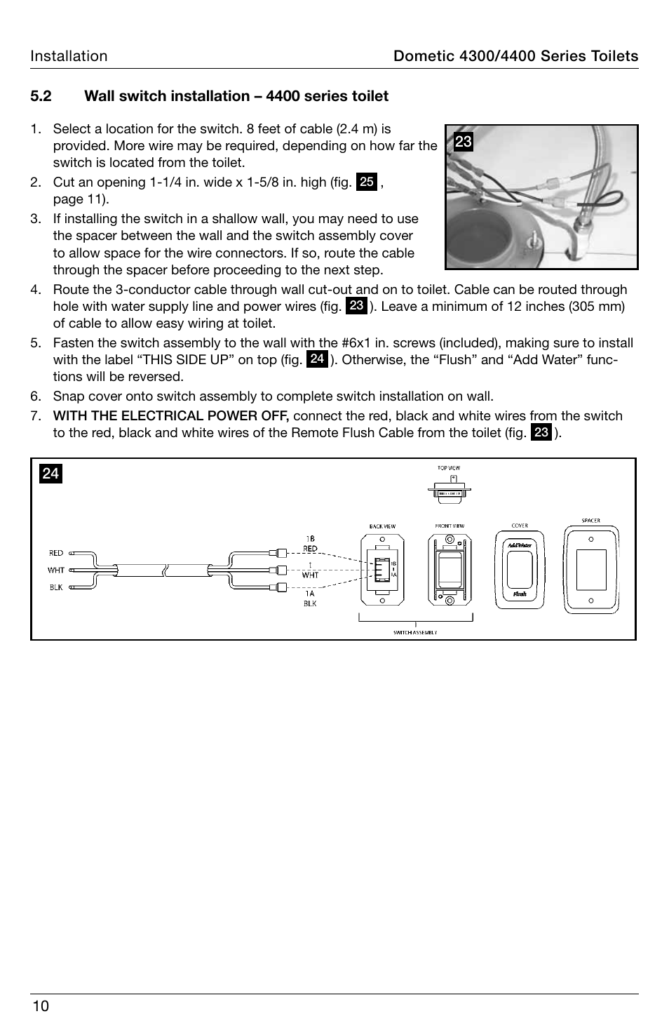 SeaLand 4400 Series Toilet Installation User Manual | Page 10 / 12