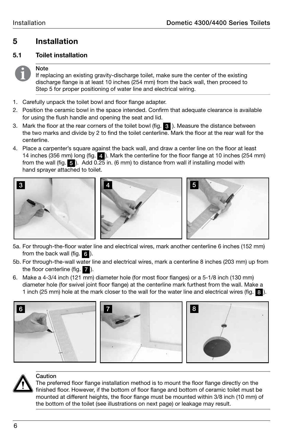 Installation, 5installation | SeaLand 4400 Series Toilet Installation User Manual | Page 6 / 12