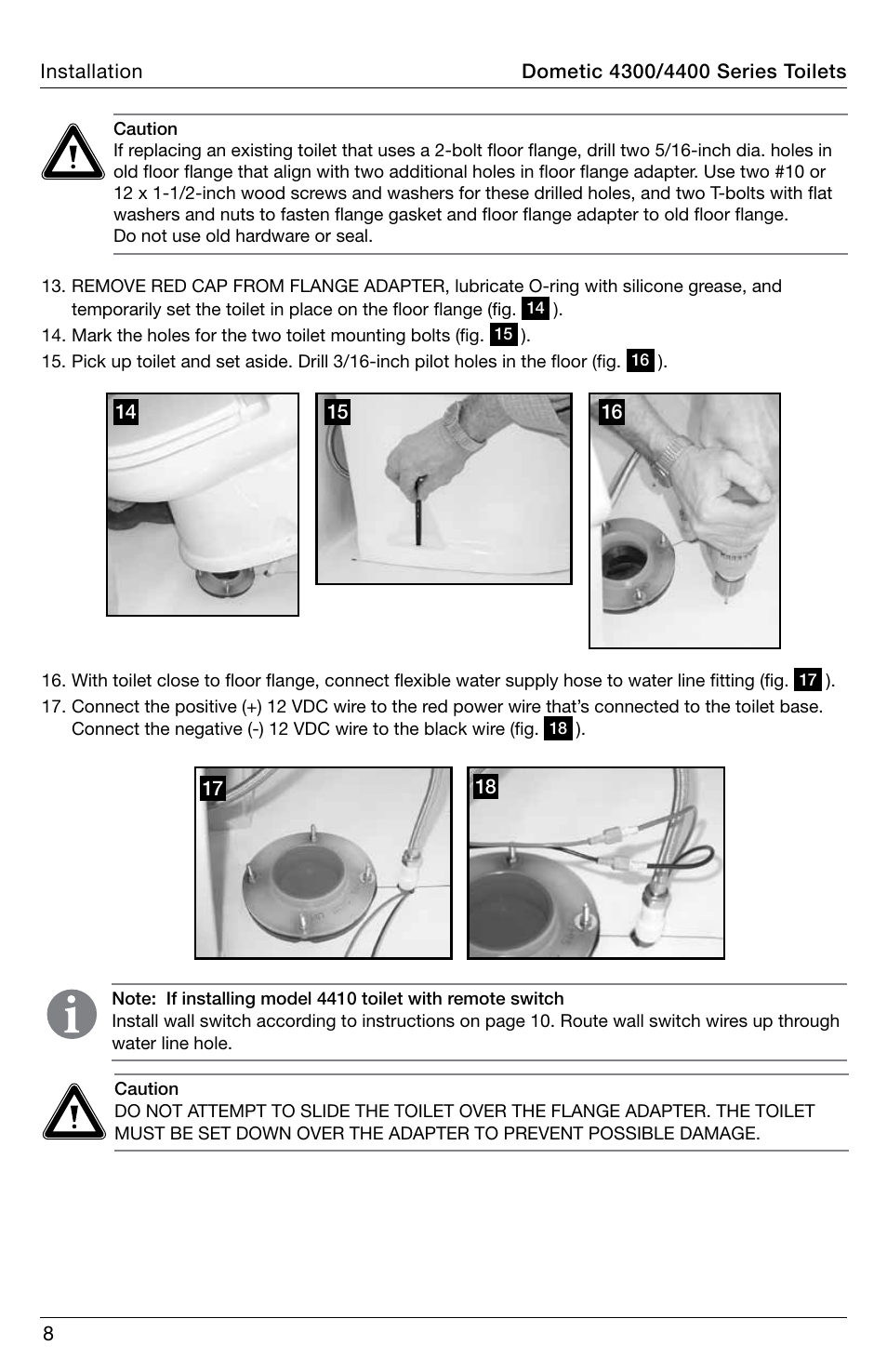 SeaLand 4400 Series Toilet Installation User Manual | Page 8 / 12