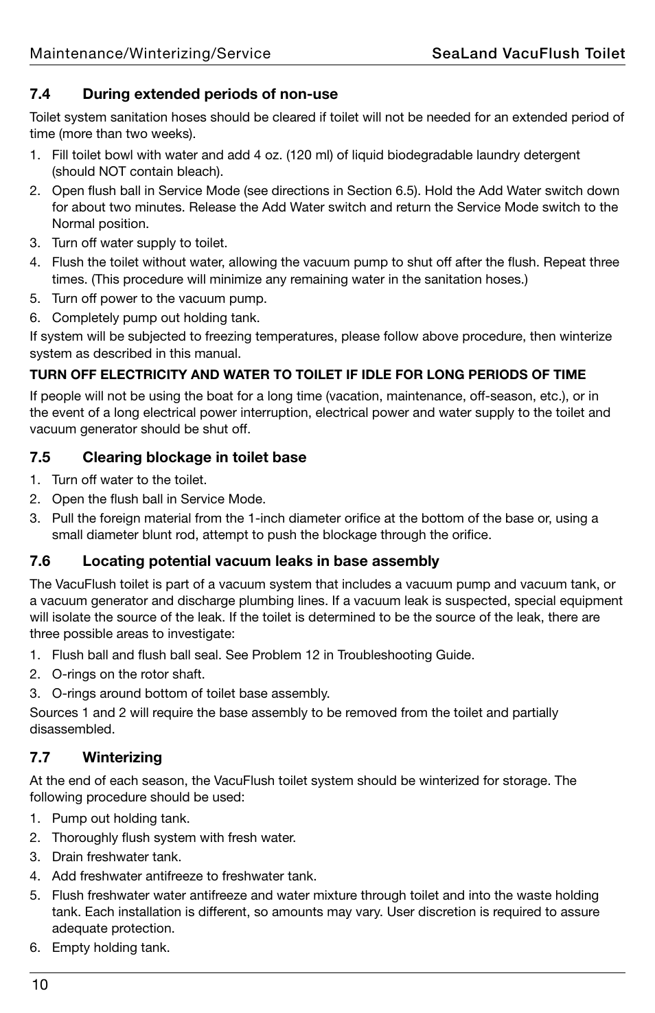 SeaLand 4800 Series VacuFlush User Manual | Page 10 / 20