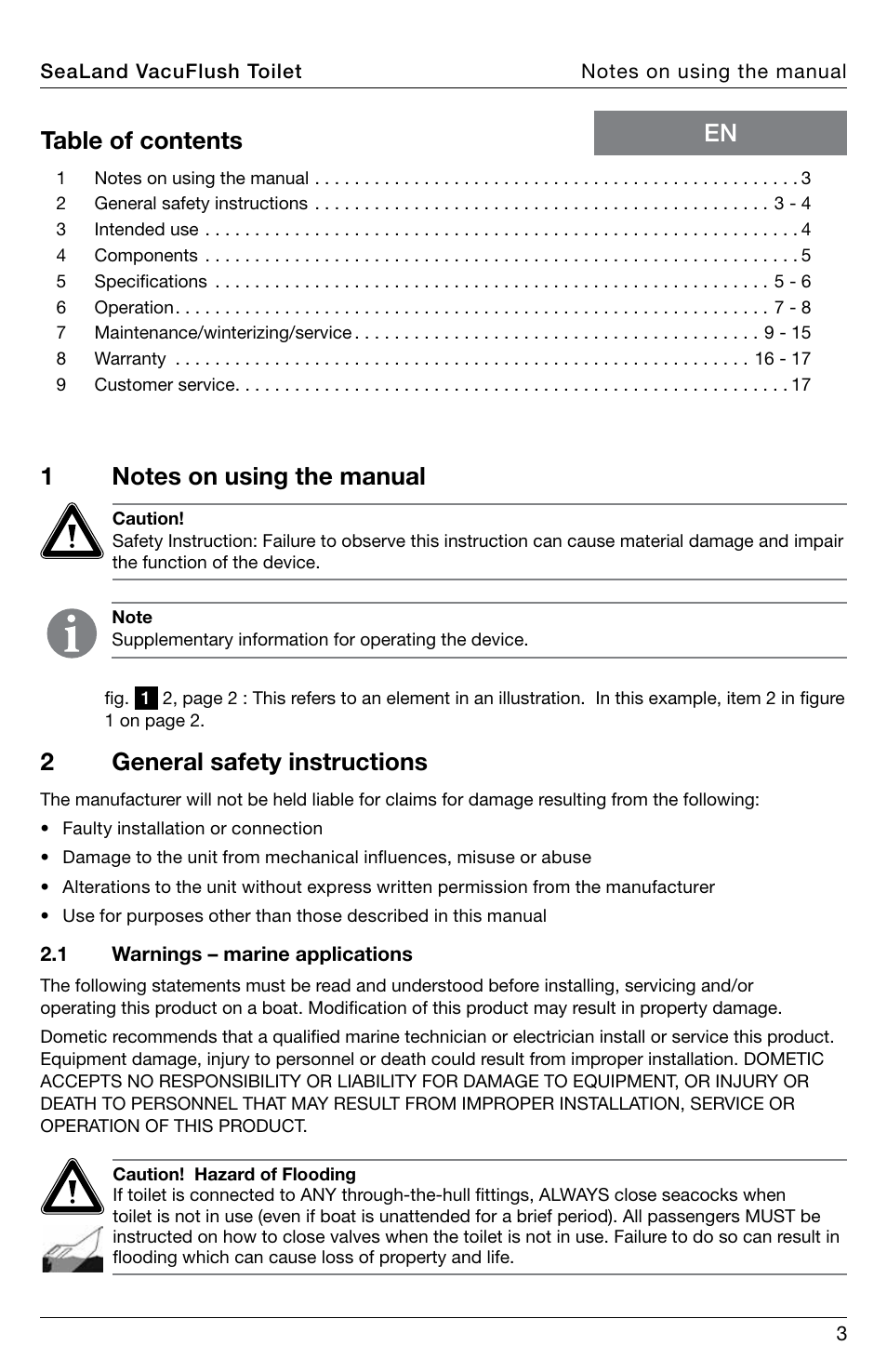 SeaLand 4800 Series VacuFlush User Manual | Page 3 / 20
