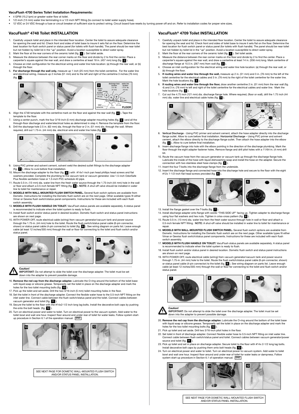 SeaLand VacuFlush 4748 Toilet User Manual | 4 pages