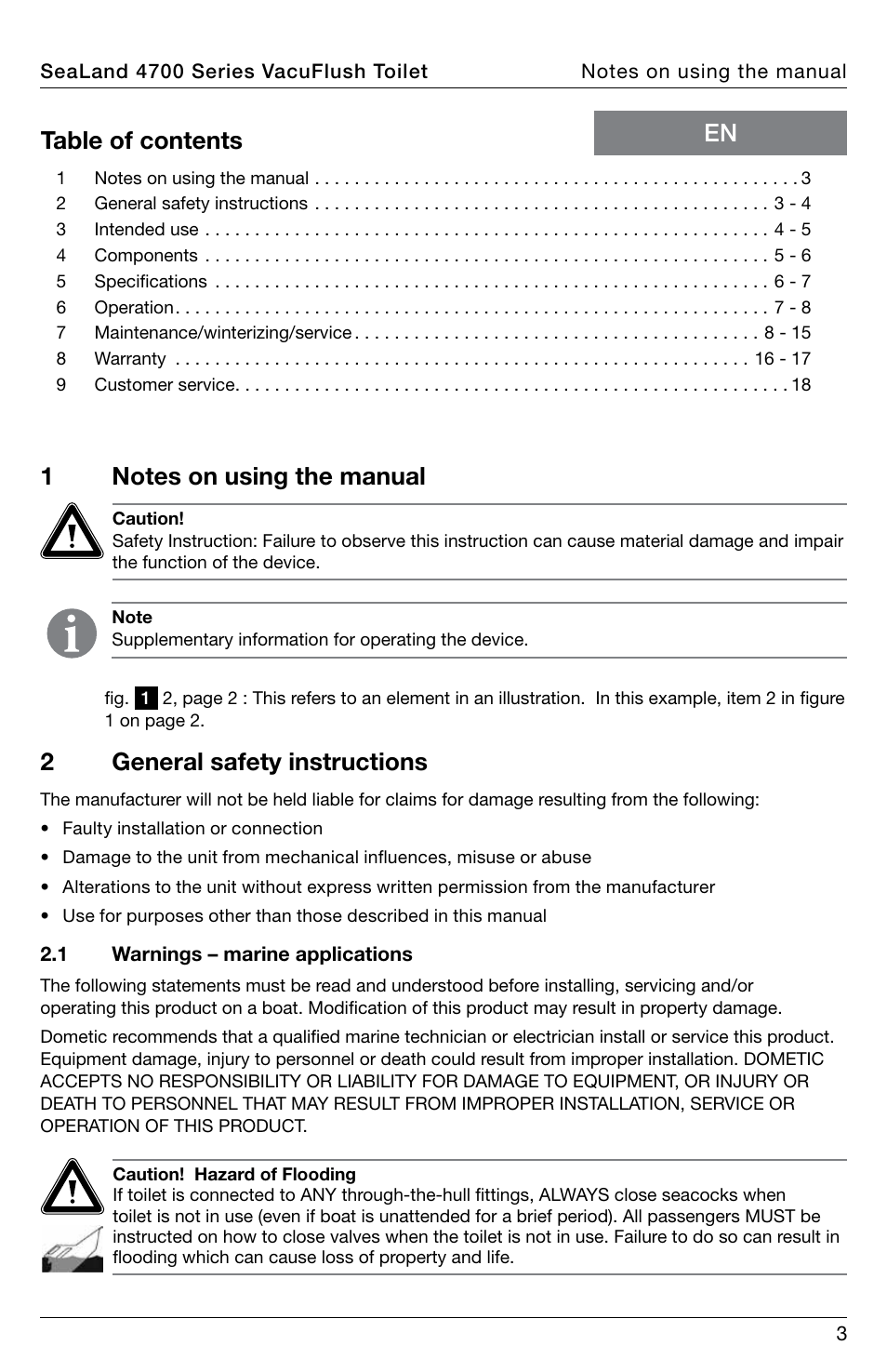 SeaLand 4700 Series VacuFlush Operation Manual User Manual | Page 3 / 20