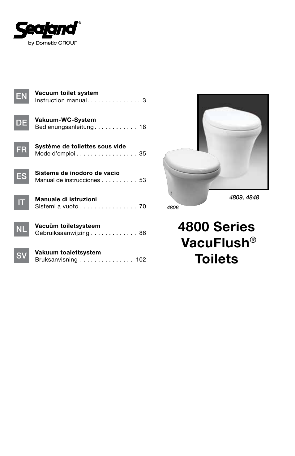 SeaLand 4800 Series VacuFlush User Manual | 116 pages