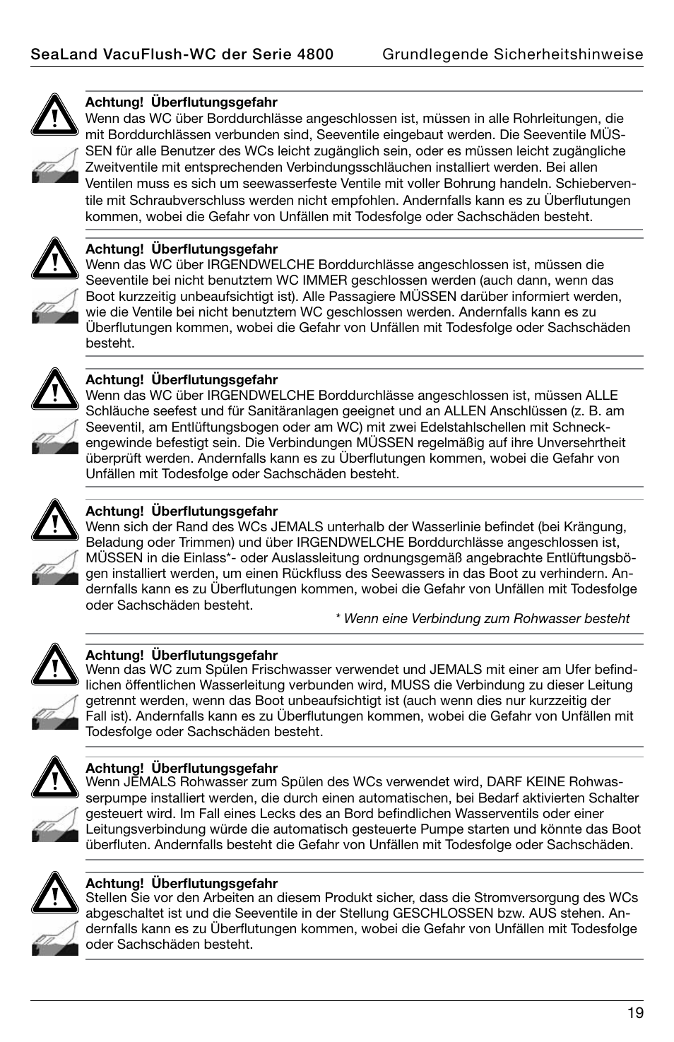 SeaLand 4800 Series VacuFlush User Manual | Page 19 / 116