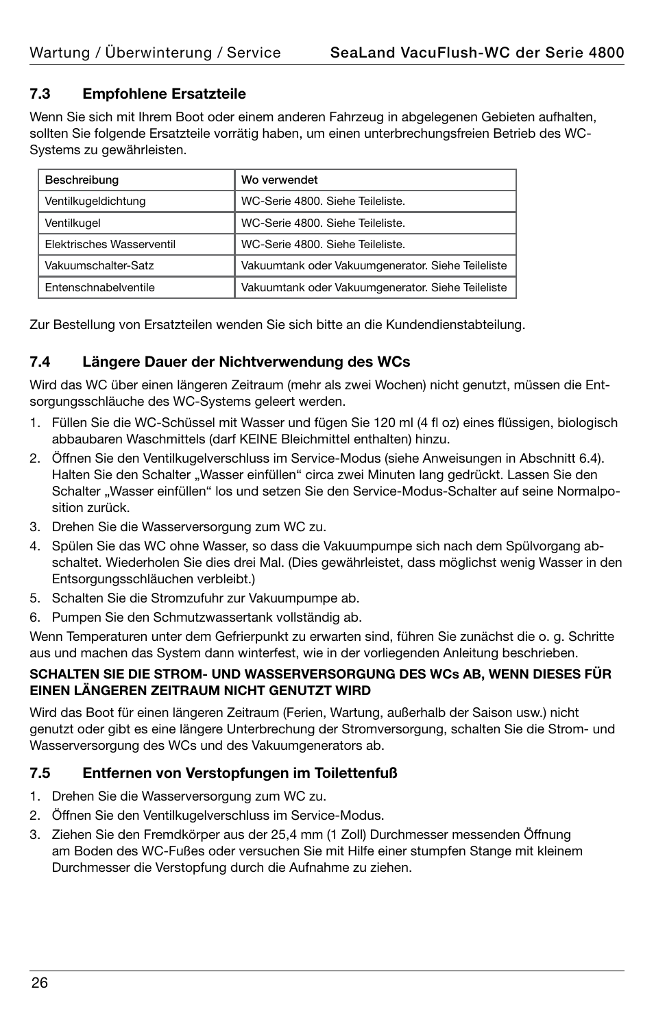 SeaLand 4800 Series VacuFlush User Manual | Page 26 / 116