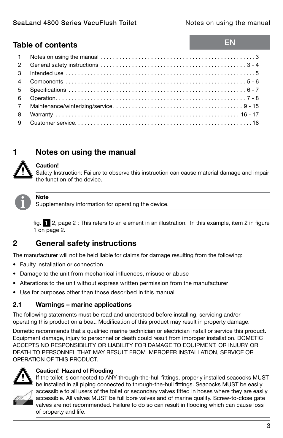 SeaLand 4800 Series VacuFlush User Manual | Page 3 / 116