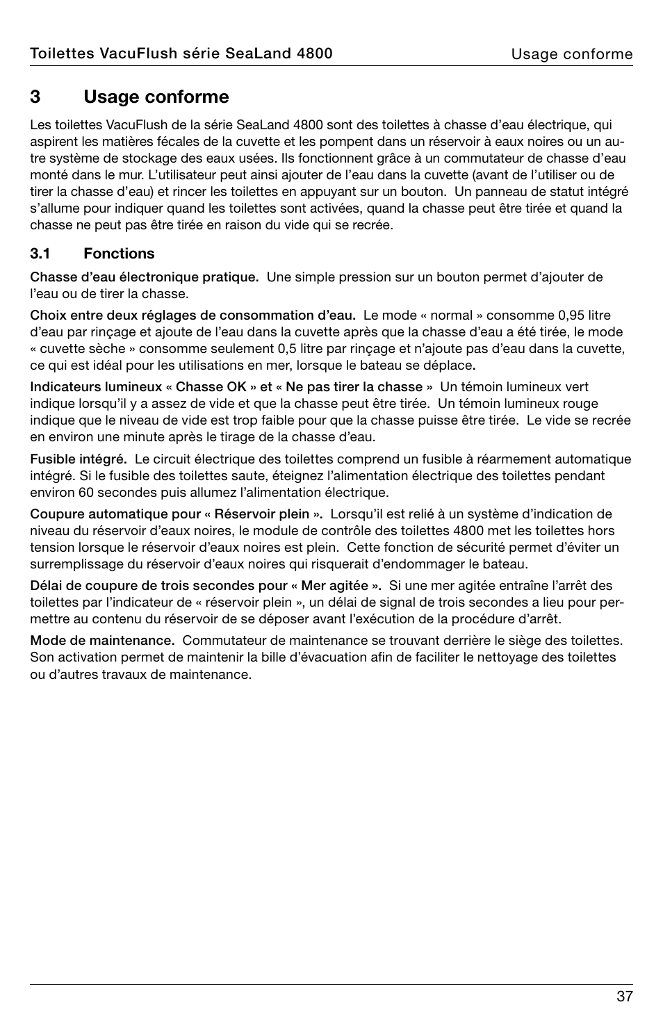 3usage conforme | SeaLand 4800 Series VacuFlush User Manual | Page 37 / 116
