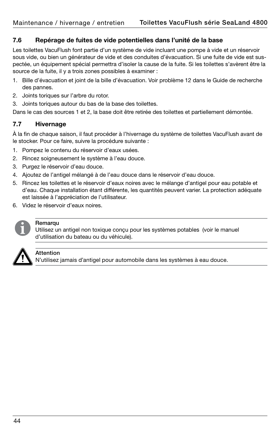 SeaLand 4800 Series VacuFlush User Manual | Page 44 / 116
