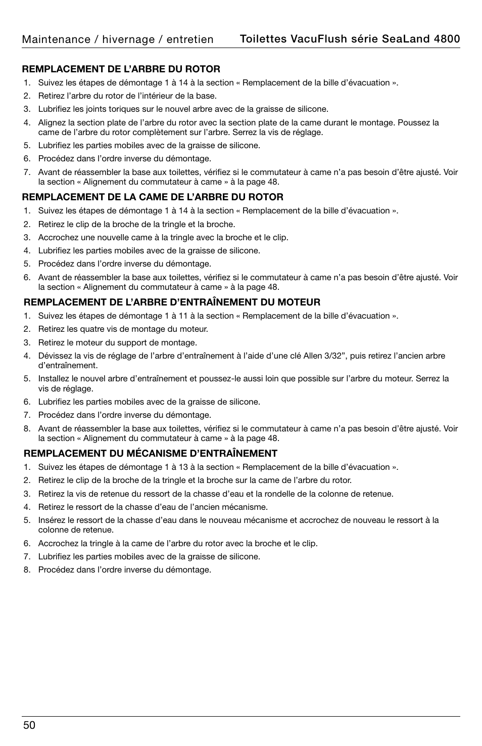 SeaLand 4800 Series VacuFlush User Manual | Page 50 / 116