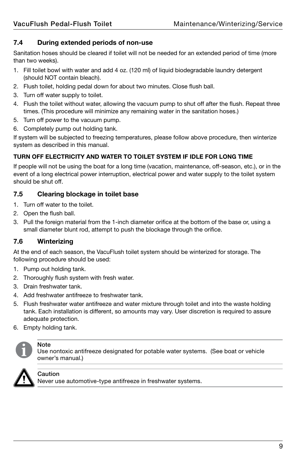 SeaLand 548+ VacuFlush Toilets User Manual | Page 9 / 16