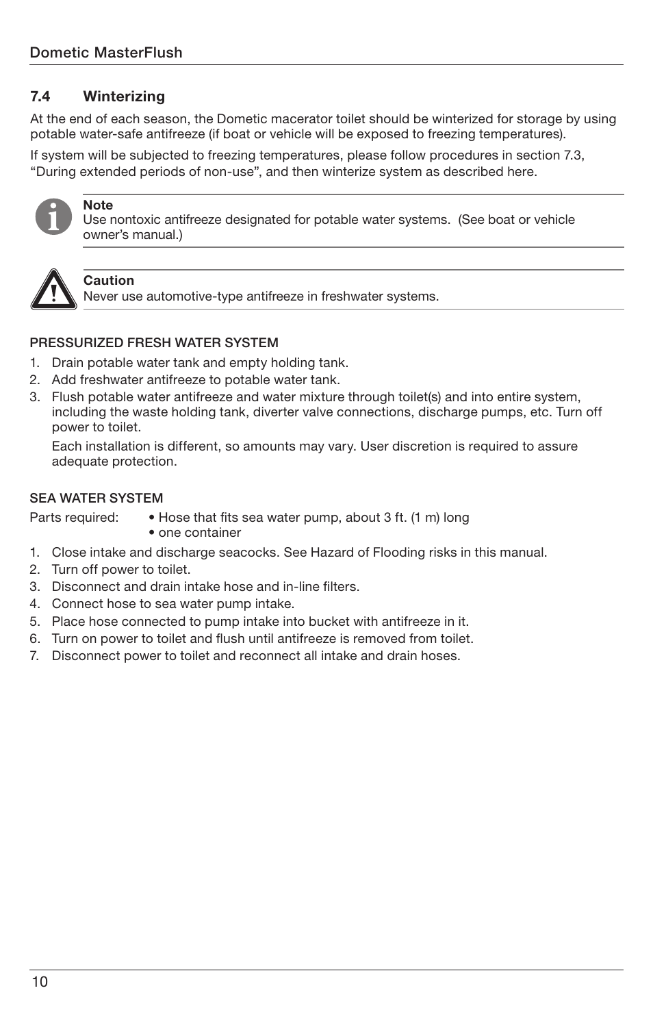 SeaLand 7200 Series MasterFlush Orbit User Manual | Page 10 / 164