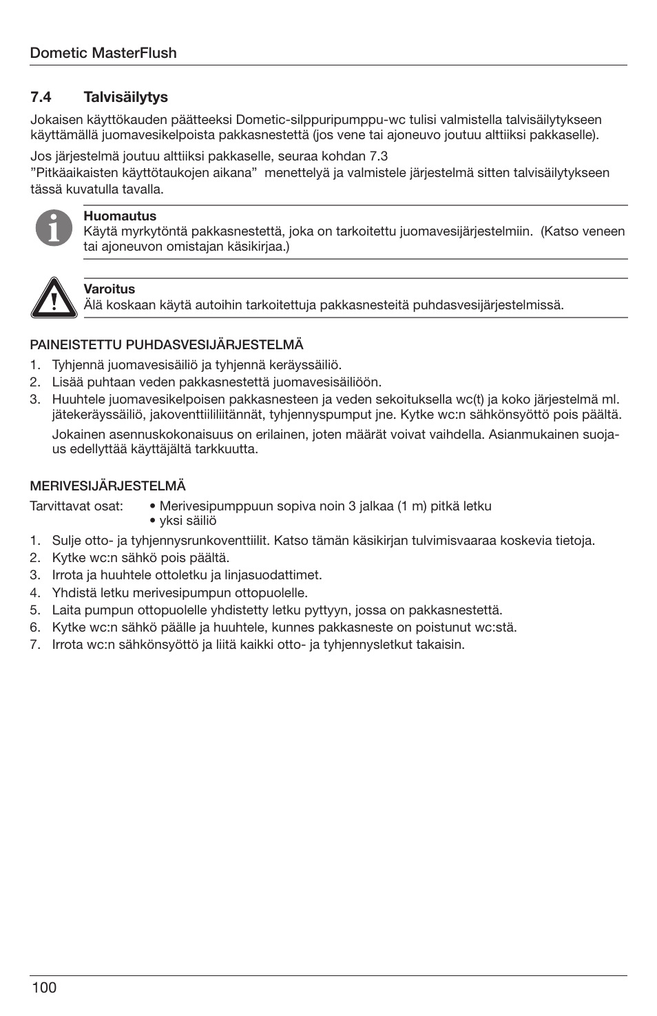 SeaLand 7200 Series MasterFlush Orbit User Manual | Page 100 / 164