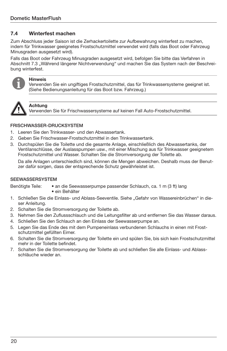 SeaLand 7200 Series MasterFlush Orbit User Manual | Page 20 / 164