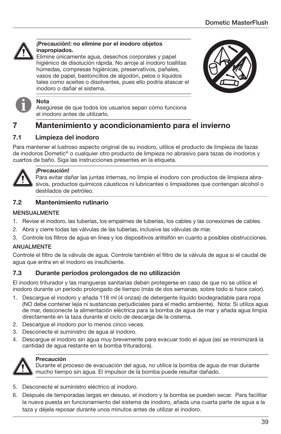 SeaLand 7200 Series MasterFlush Orbit User Manual | Page 39 / 164