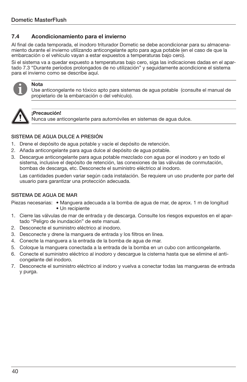 SeaLand 7200 Series MasterFlush Orbit User Manual | Page 40 / 164