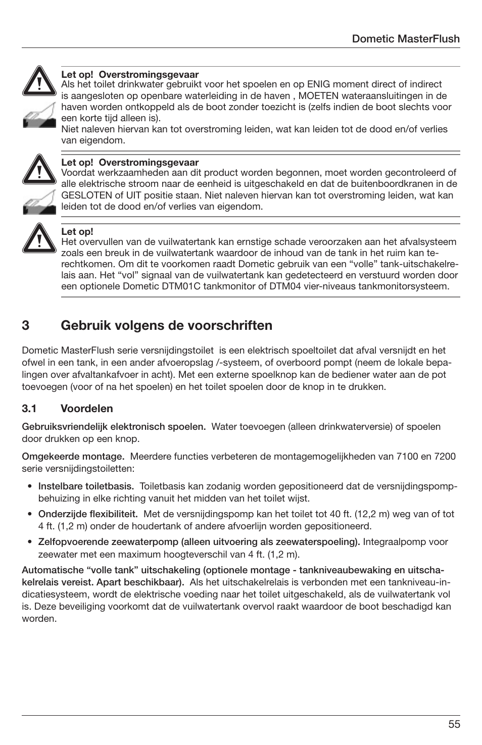 3gebruik volgens de voorschriften | SeaLand 7200 Series MasterFlush Orbit User Manual | Page 55 / 164