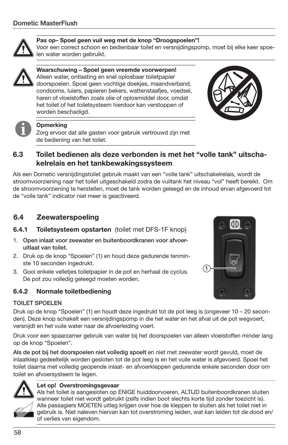 4 zeewaterspoeling | SeaLand 7200 Series MasterFlush Orbit User Manual | Page 58 / 164