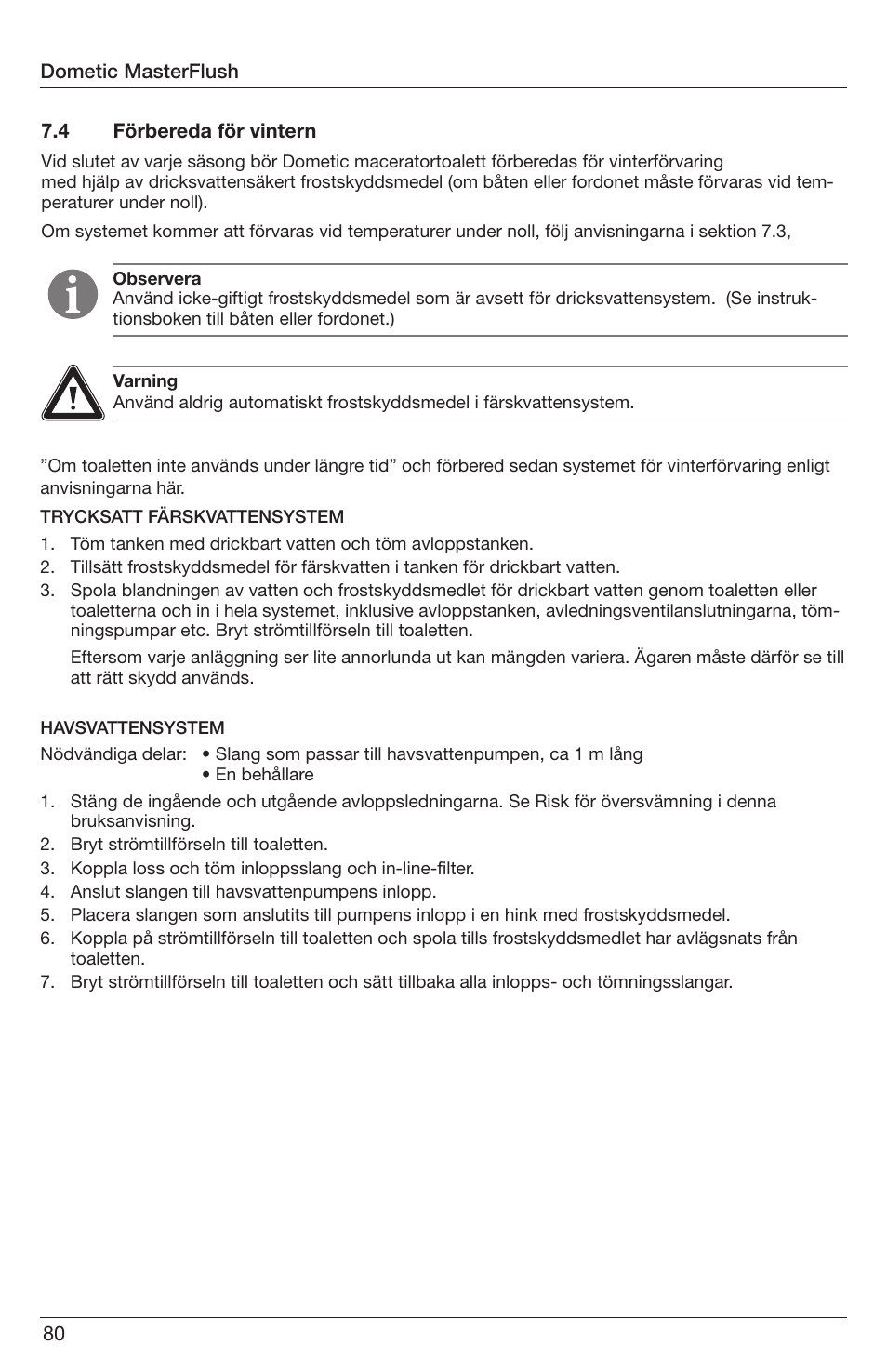 SeaLand 7200 Series MasterFlush Orbit User Manual | Page 80 / 164