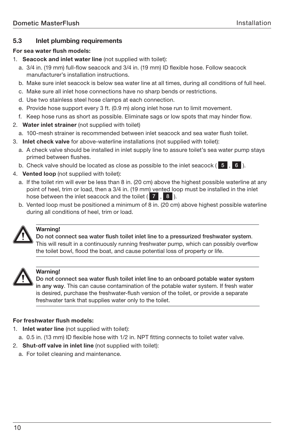 SeaLand 7200 Series MasterFlush Toilet Installation User Manual | Page 10 / 172