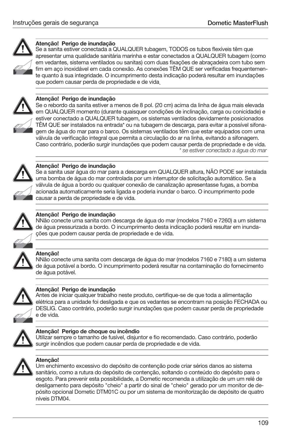 SeaLand 7200 Series MasterFlush Toilet Installation User Manual | Page 109 / 172