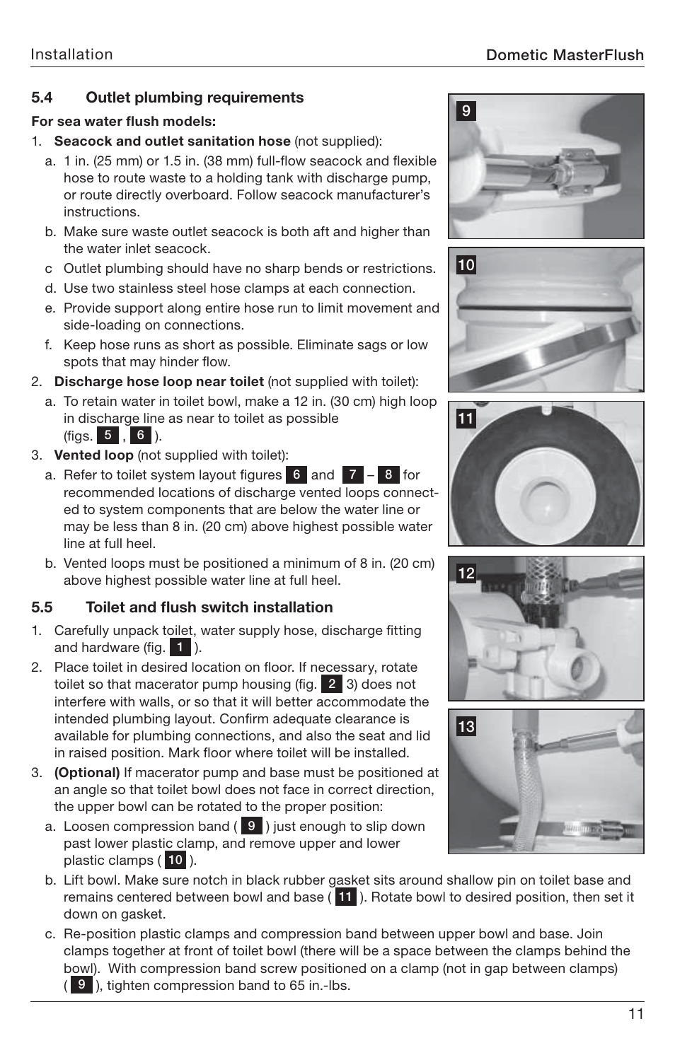 SeaLand 7200 Series MasterFlush Toilet Installation User Manual | Page 11 / 172