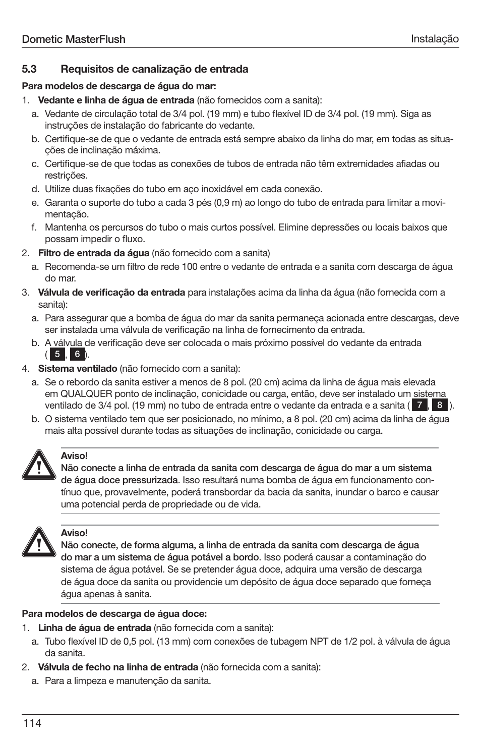 SeaLand 7200 Series MasterFlush Toilet Installation User Manual | Page 114 / 172