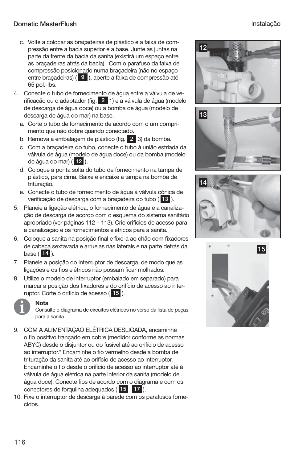 SeaLand 7200 Series MasterFlush Toilet Installation User Manual | Page 116 / 172