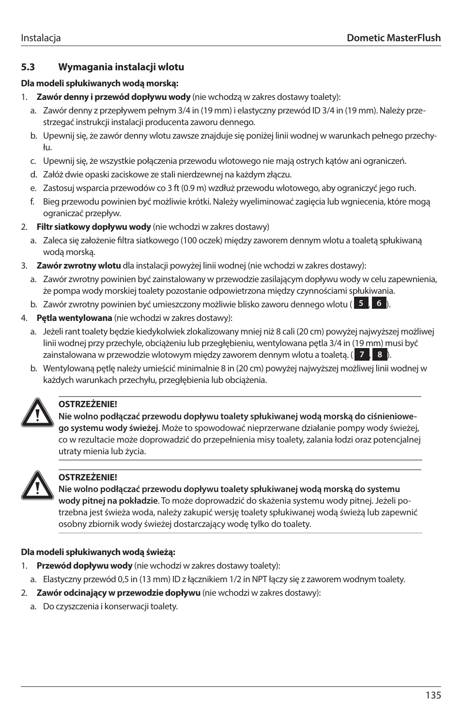 SeaLand 7200 Series MasterFlush Toilet Installation User Manual | Page 135 / 172