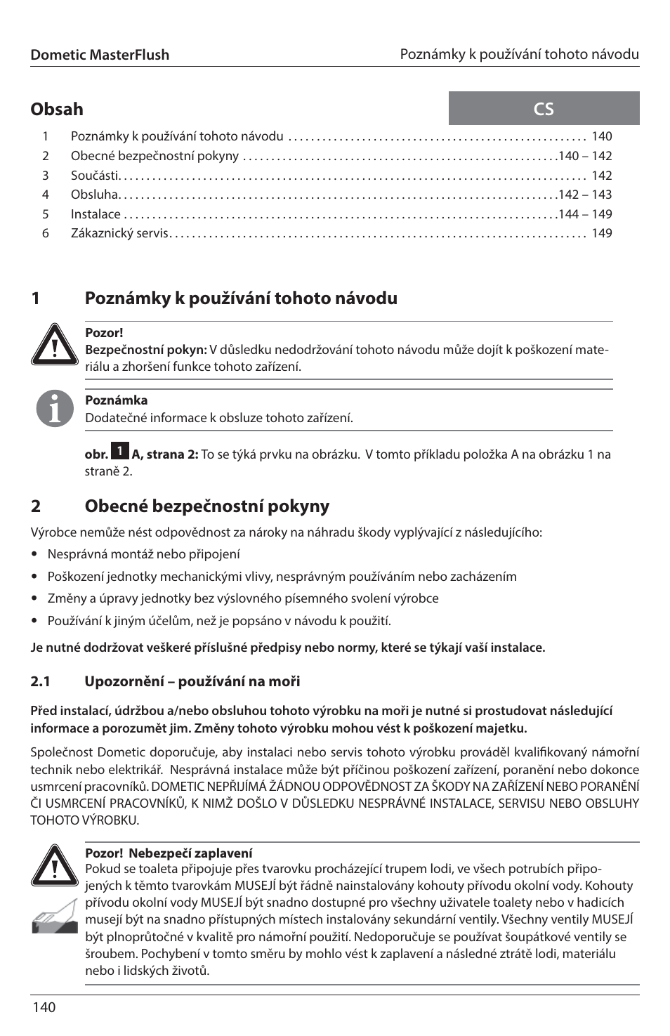 SeaLand 7200 Series MasterFlush Toilet Installation User Manual | Page 140 / 172