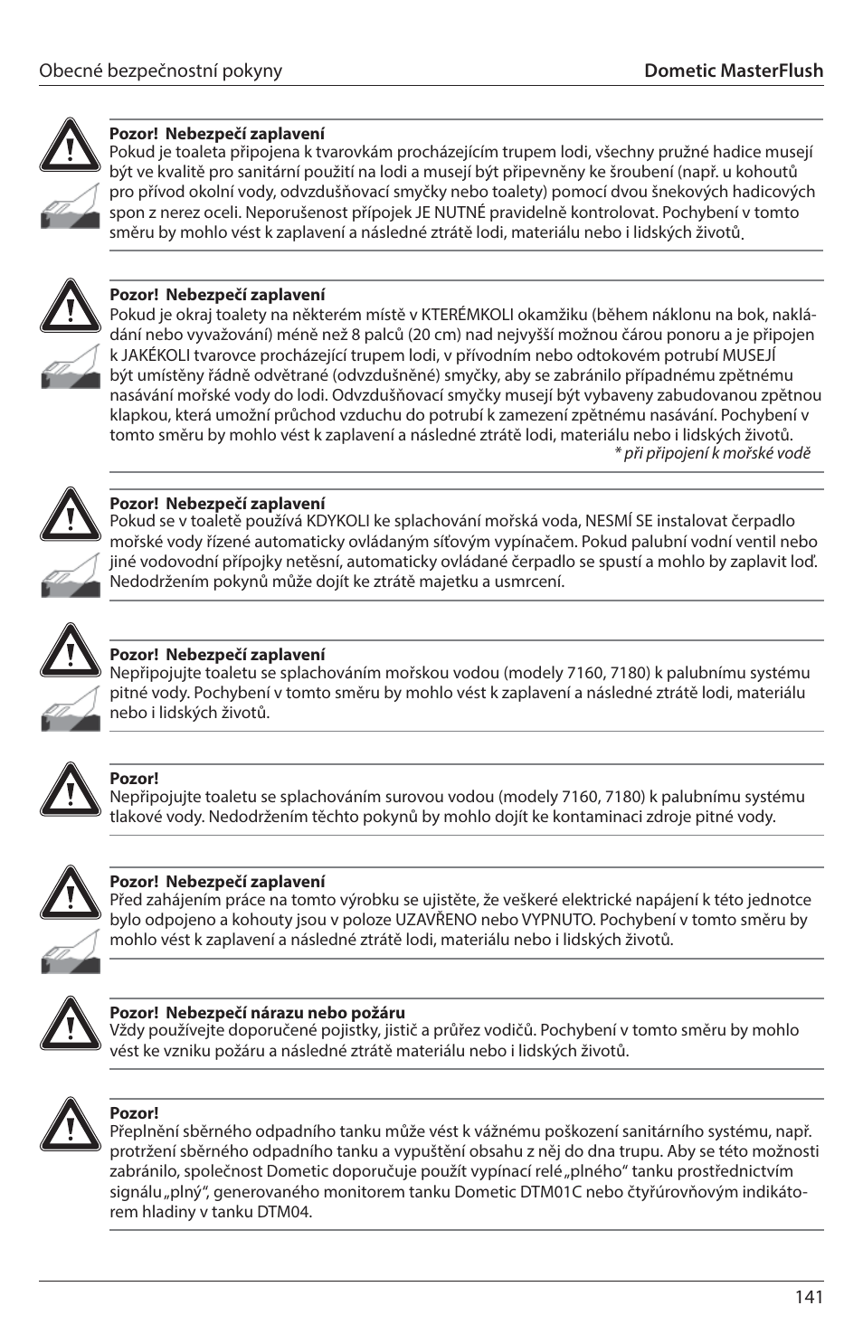 SeaLand 7200 Series MasterFlush Toilet Installation User Manual | Page 141 / 172