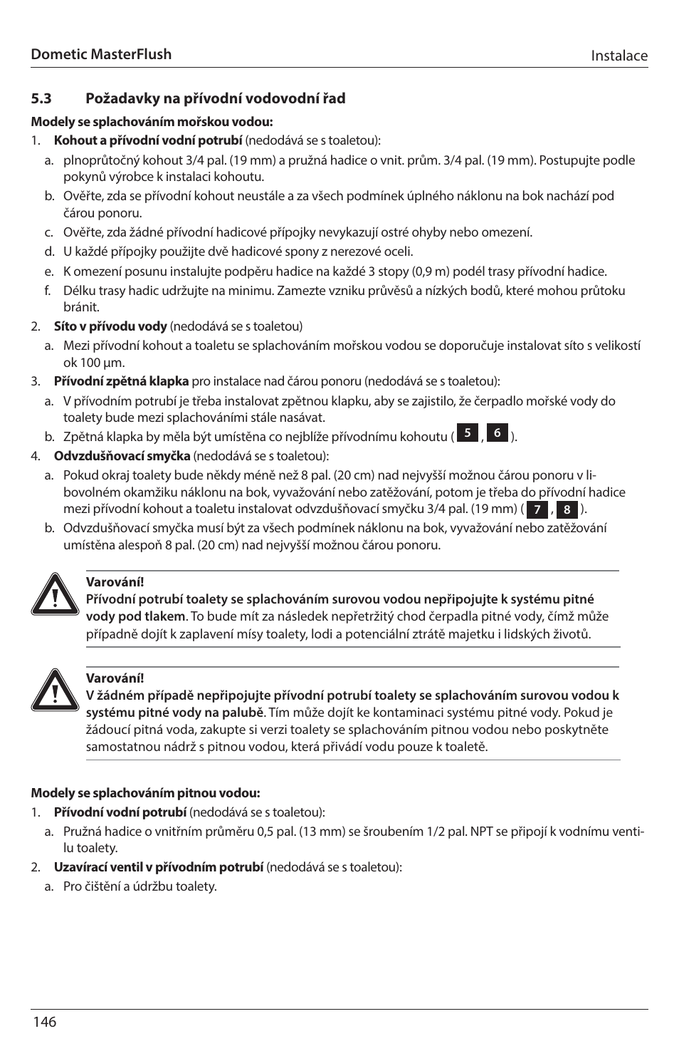 SeaLand 7200 Series MasterFlush Toilet Installation User Manual | Page 146 / 172