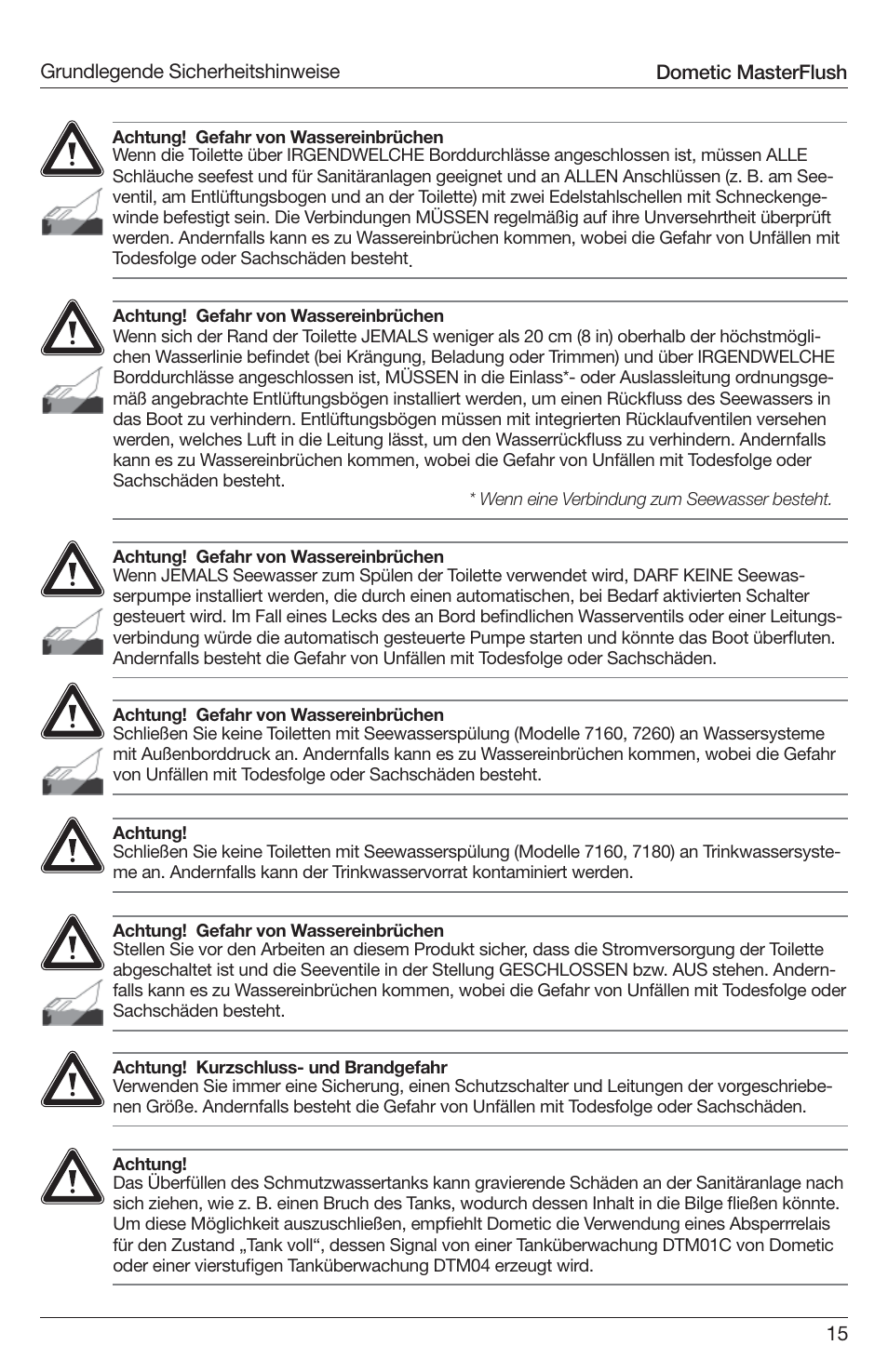 SeaLand 7200 Series MasterFlush Toilet Installation User Manual | Page 15 / 172