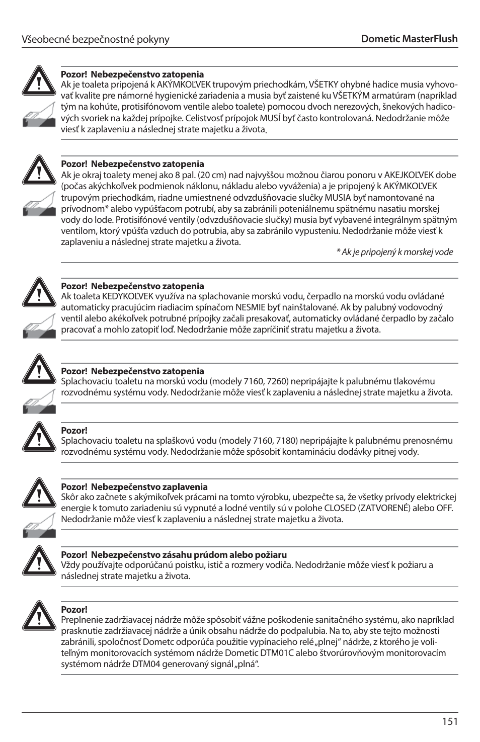 SeaLand 7200 Series MasterFlush Toilet Installation User Manual | Page 151 / 172