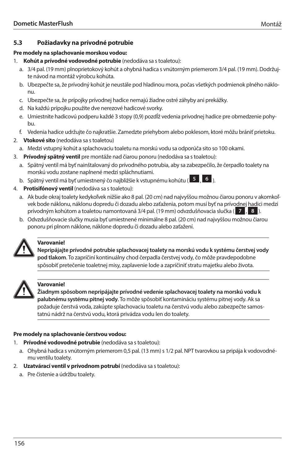 SeaLand 7200 Series MasterFlush Toilet Installation User Manual | Page 156 / 172