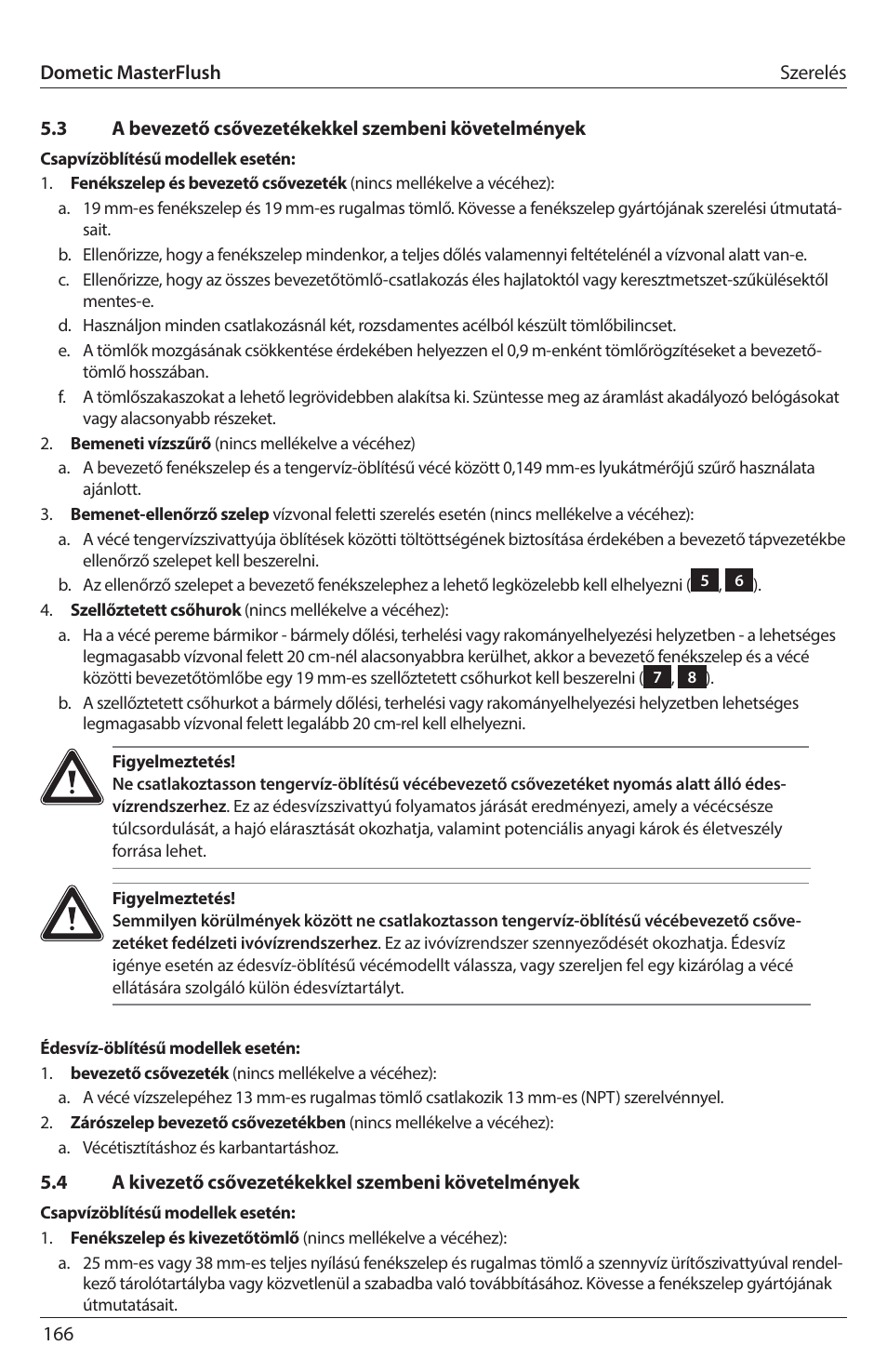 SeaLand 7200 Series MasterFlush Toilet Installation User Manual | Page 166 / 172