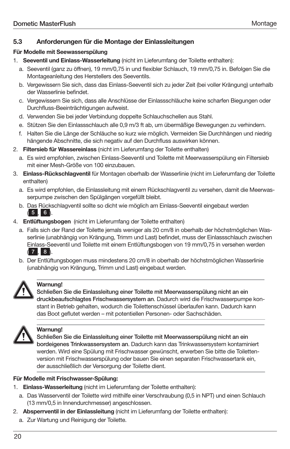 SeaLand 7200 Series MasterFlush Toilet Installation User Manual | Page 20 / 172