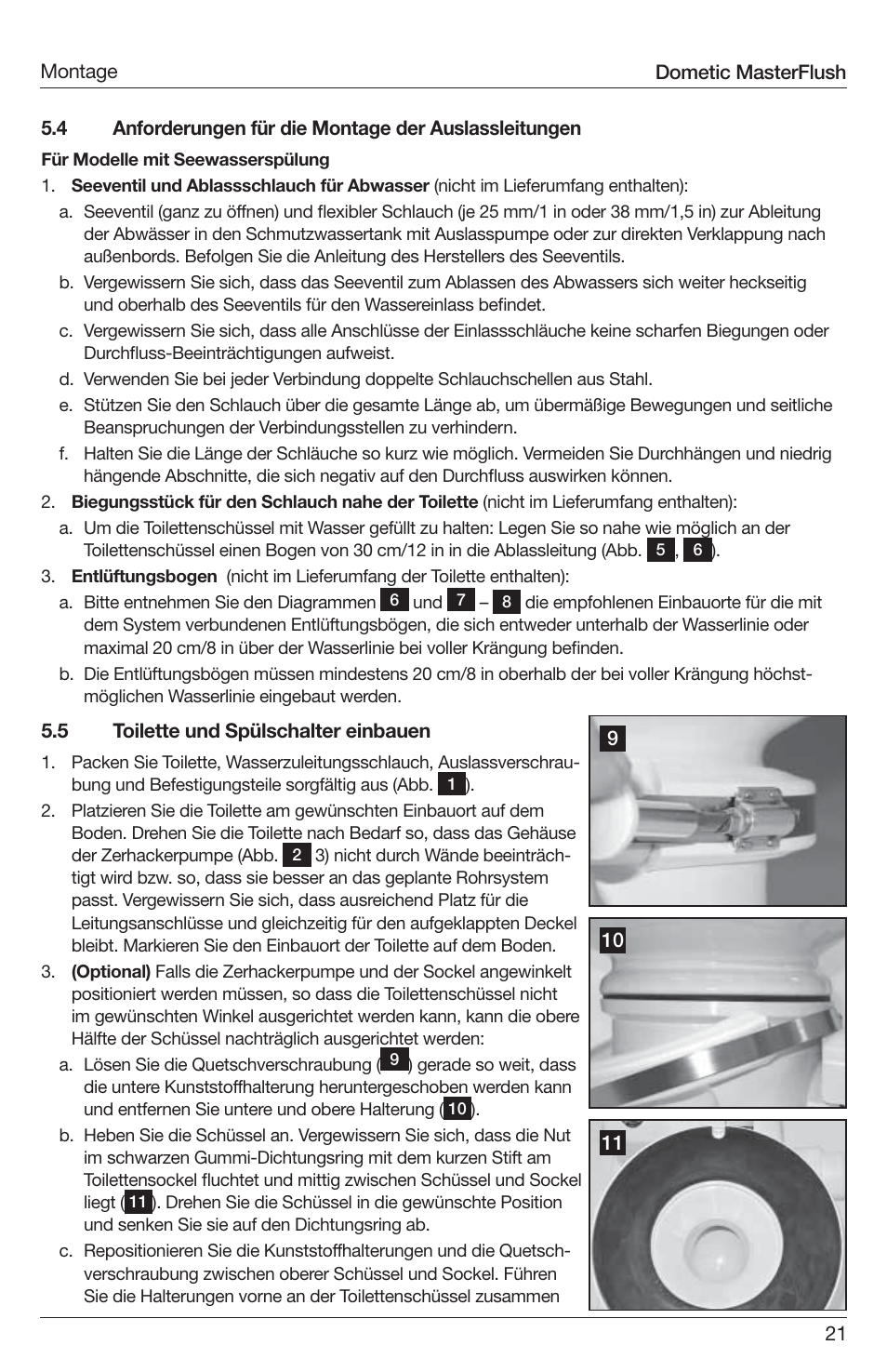 SeaLand 7200 Series MasterFlush Toilet Installation User Manual | Page 21 / 172
