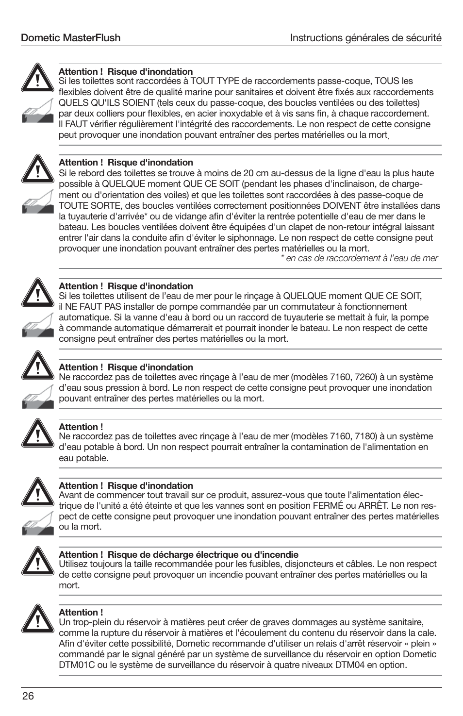 SeaLand 7200 Series MasterFlush Toilet Installation User Manual | Page 26 / 172