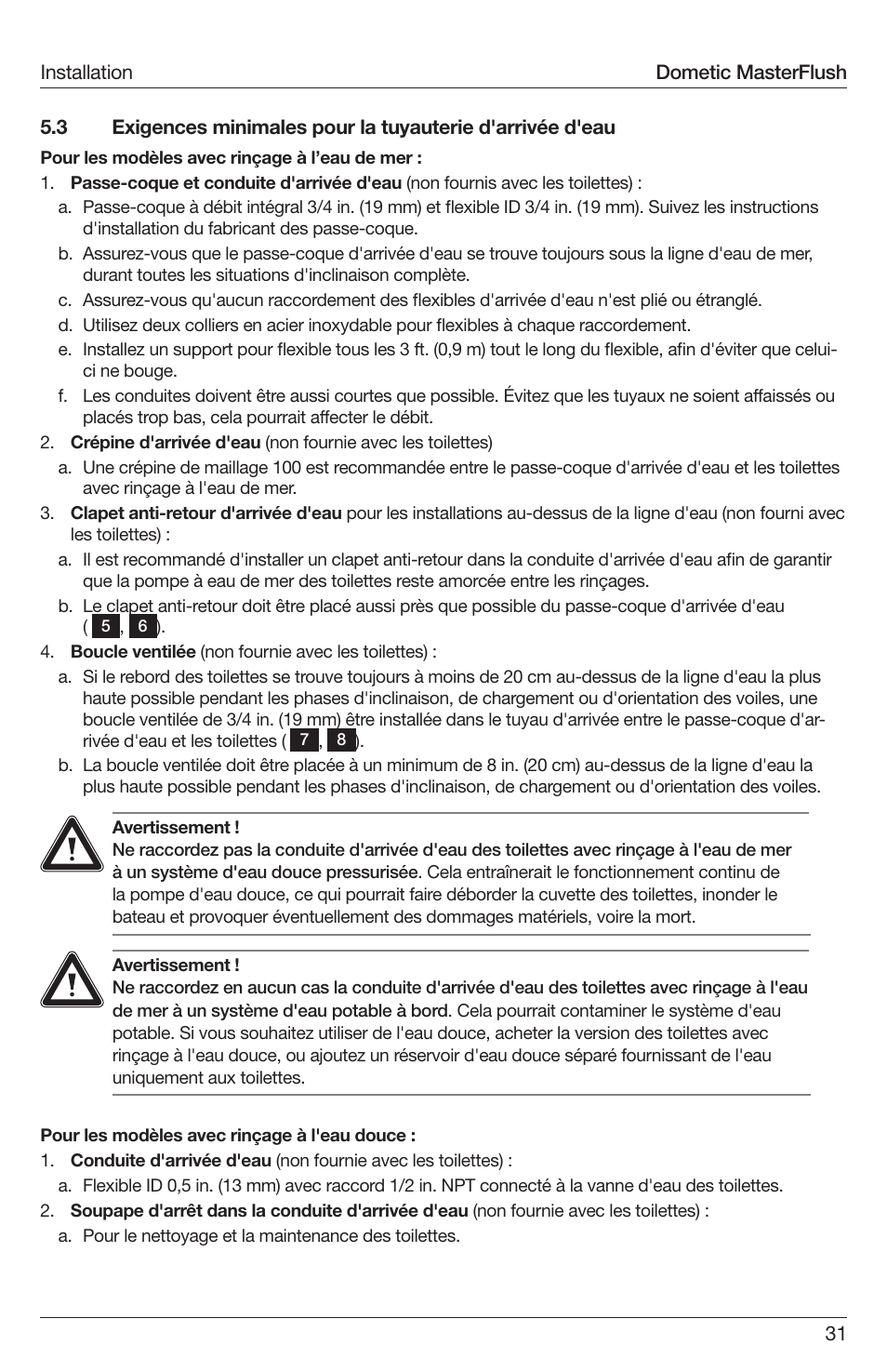 SeaLand 7200 Series MasterFlush Toilet Installation User Manual | Page 31 / 172