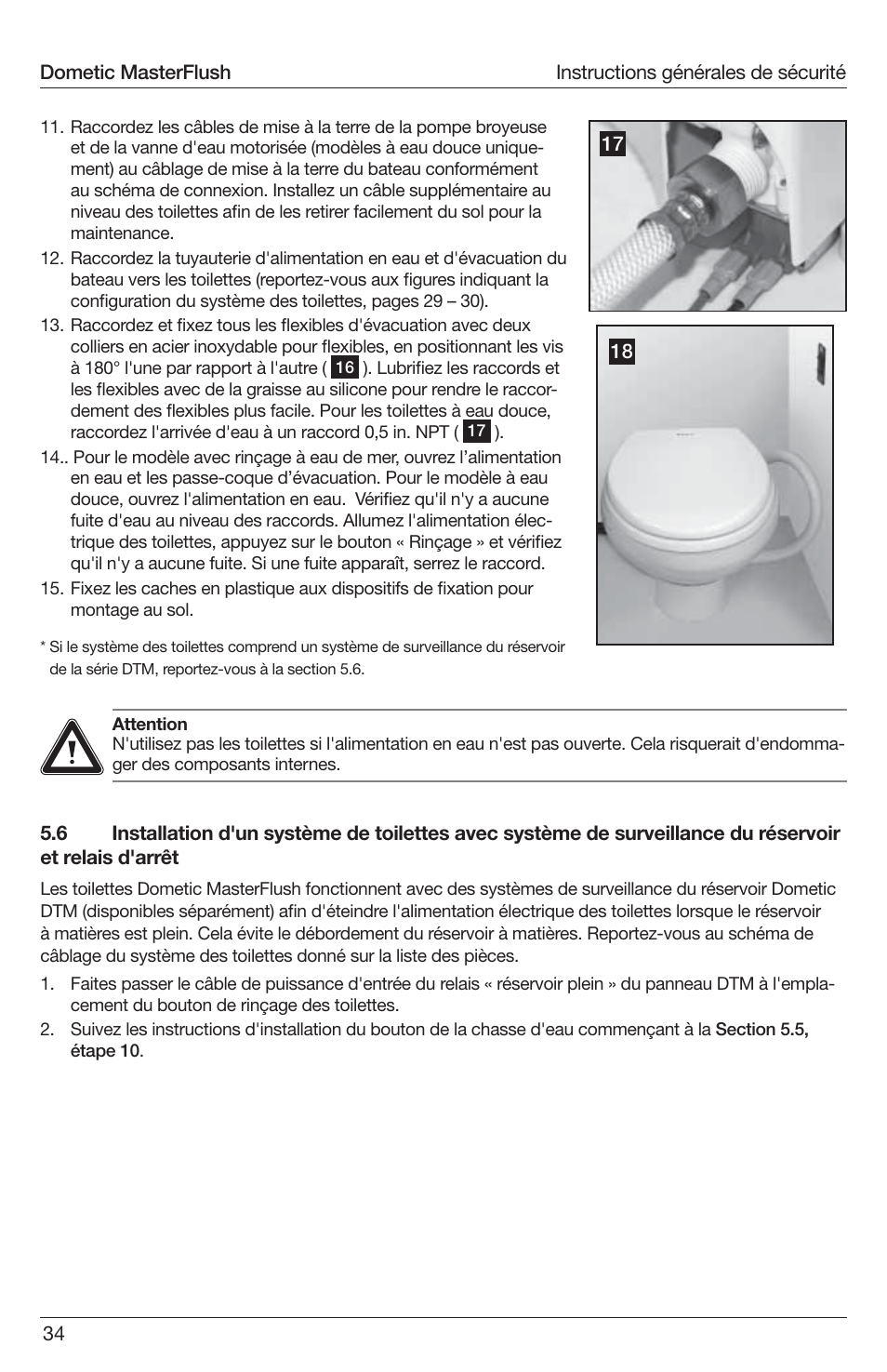 SeaLand 7200 Series MasterFlush Toilet Installation User Manual | Page 34 / 172