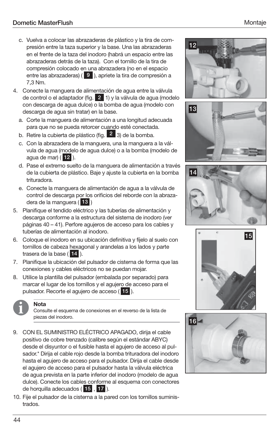 SeaLand 7200 Series MasterFlush Toilet Installation User Manual | Page 44 / 172