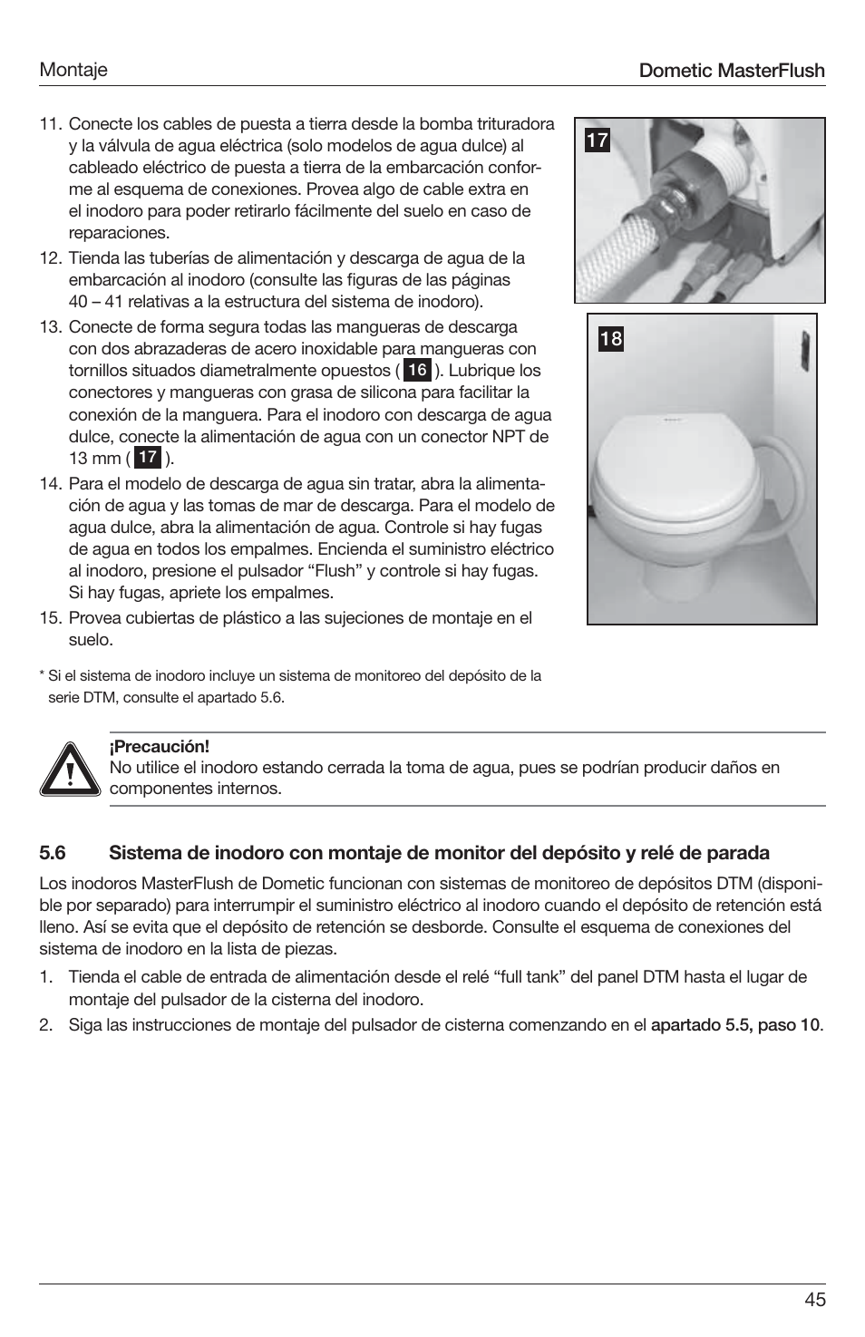 SeaLand 7200 Series MasterFlush Toilet Installation User Manual | Page 45 / 172