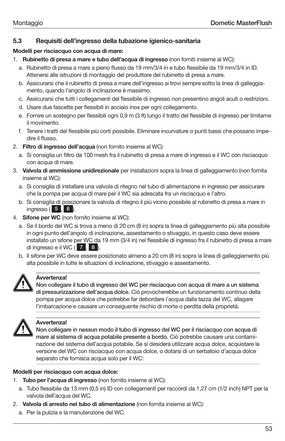 SeaLand 7200 Series MasterFlush Toilet Installation User Manual | Page 53 / 172