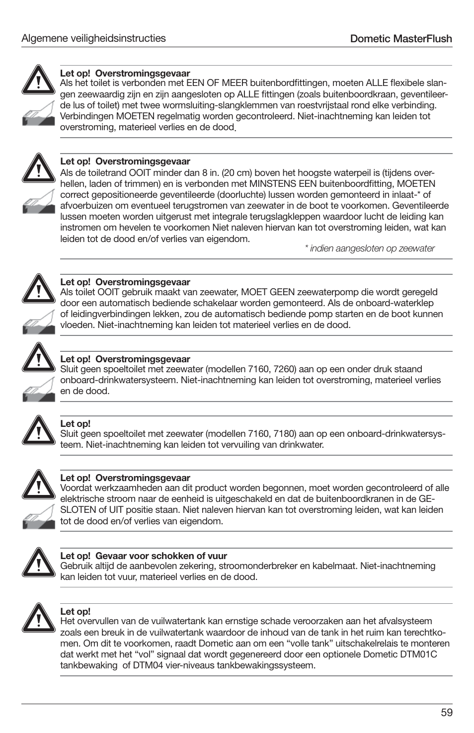 SeaLand 7200 Series MasterFlush Toilet Installation User Manual | Page 59 / 172