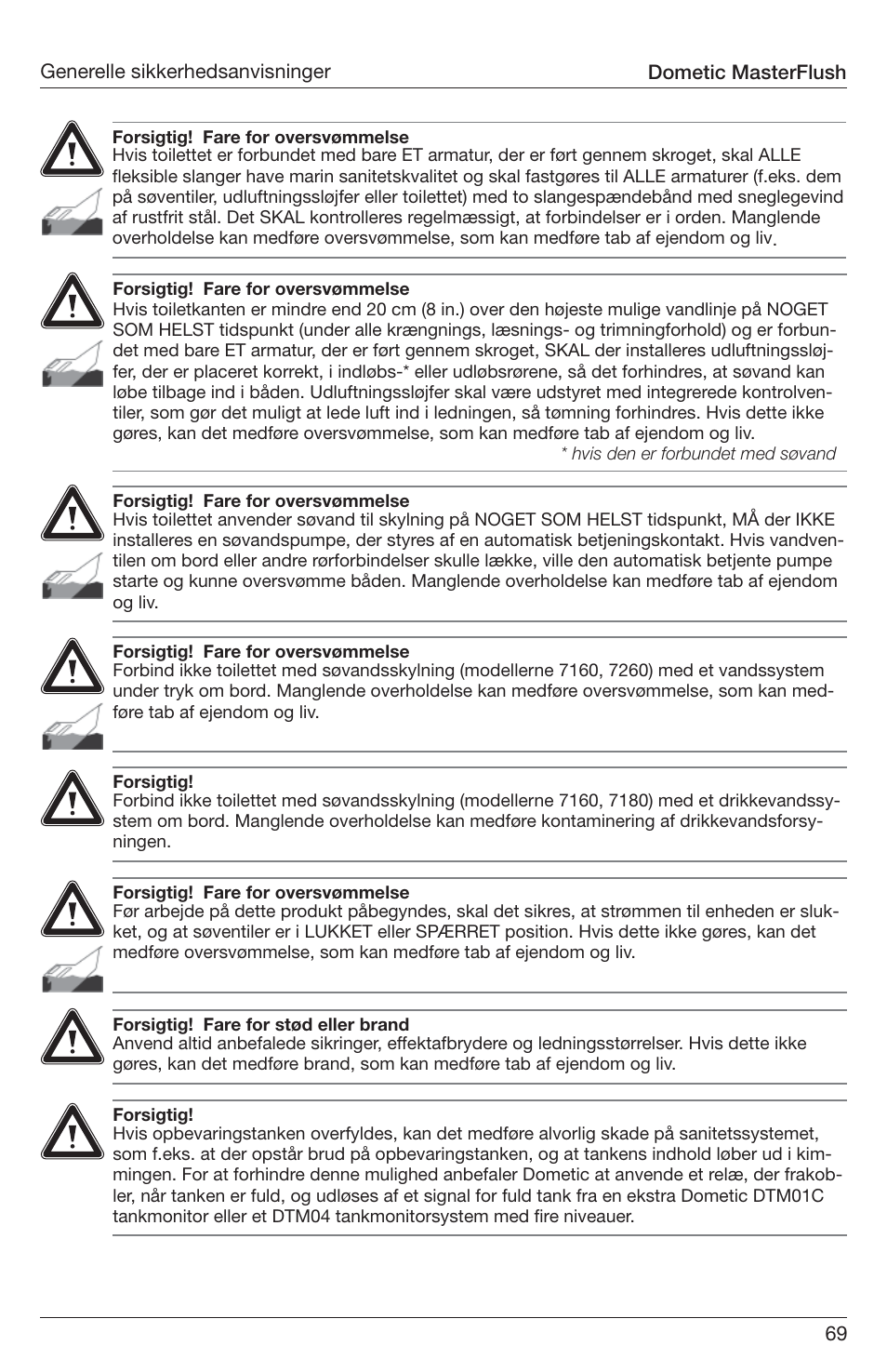 SeaLand 7200 Series MasterFlush Toilet Installation User Manual | Page 69 / 172