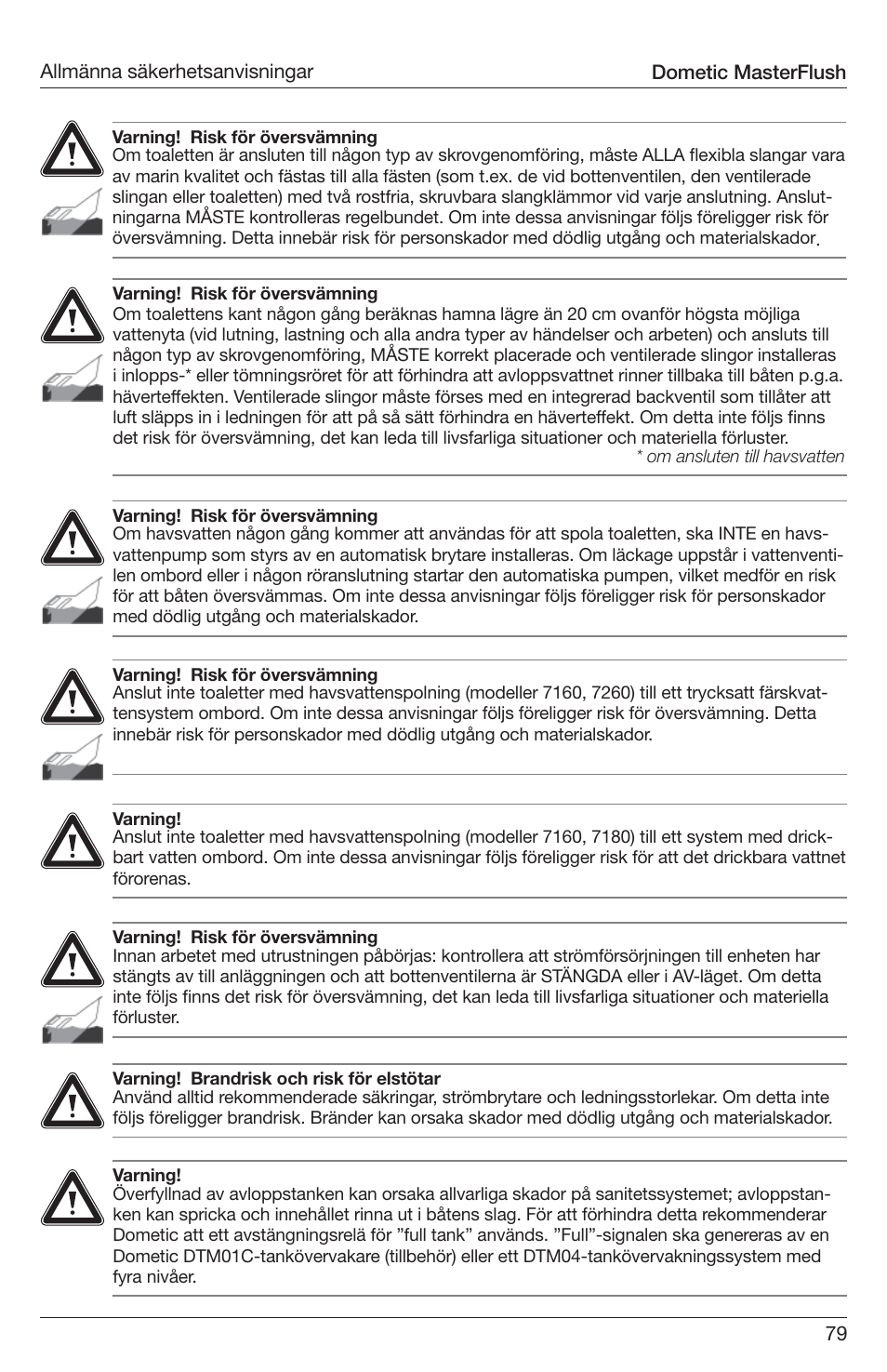 SeaLand 7200 Series MasterFlush Toilet Installation User Manual | Page 79 / 172