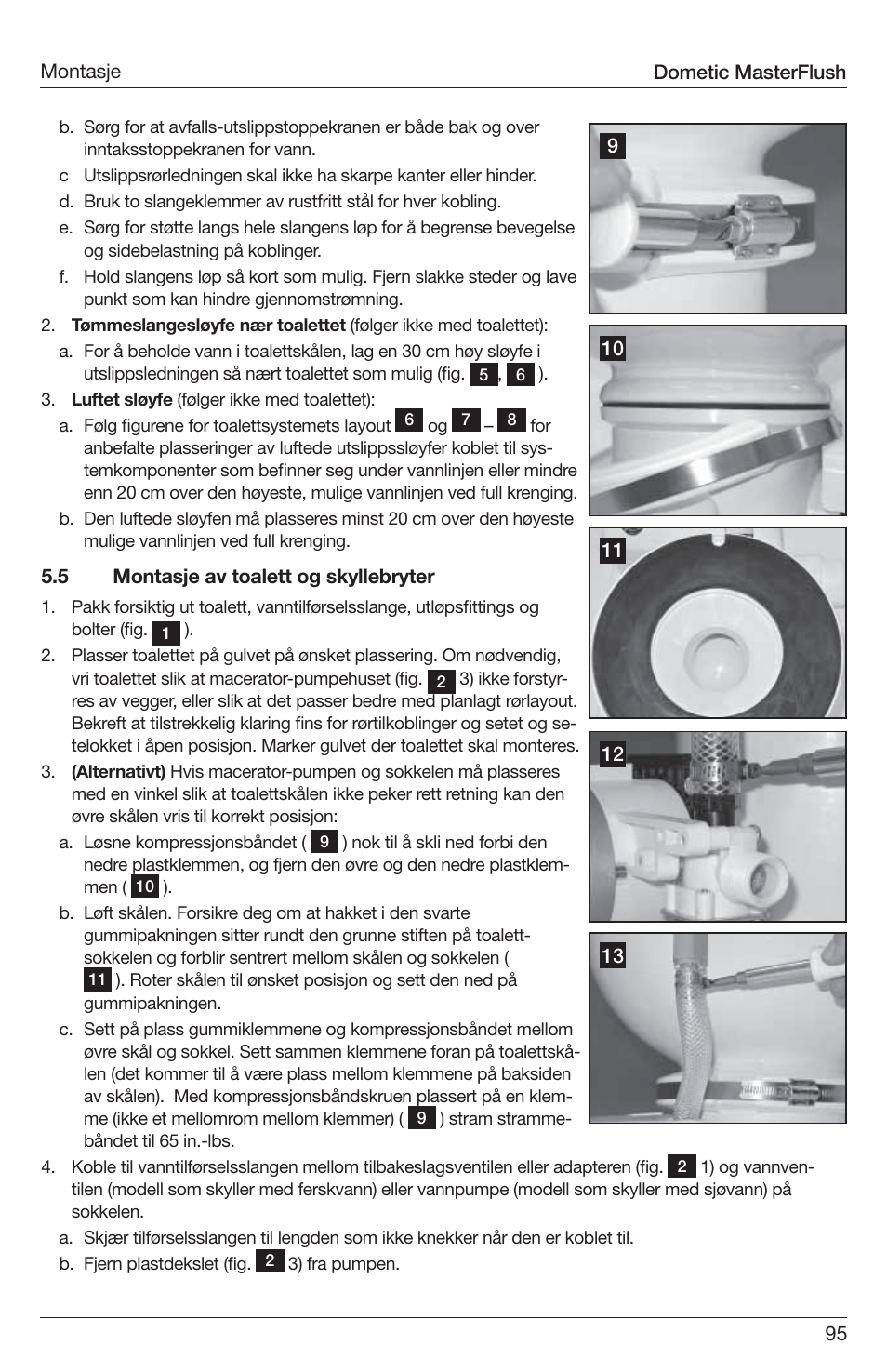 SeaLand 7200 Series MasterFlush Toilet Installation User Manual | Page 95 / 172